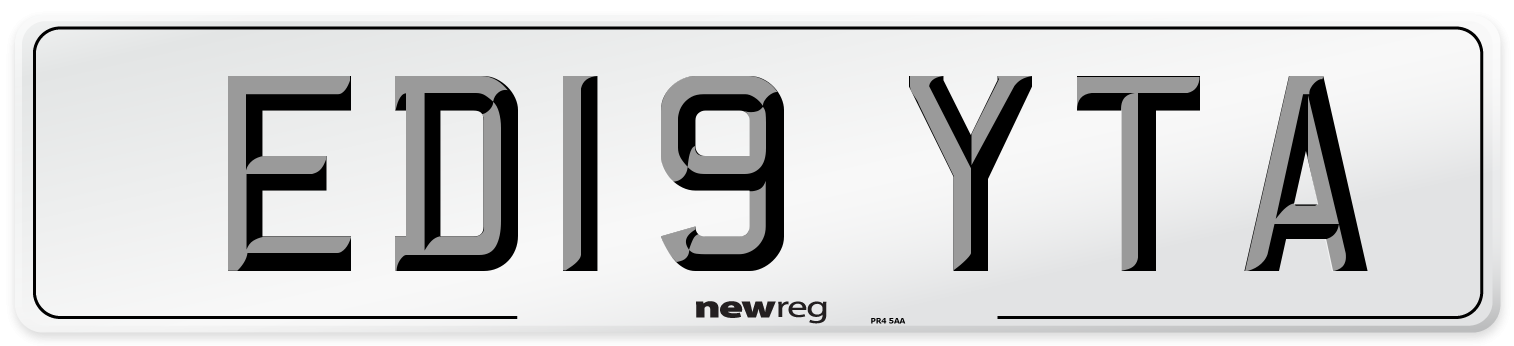 ED19 YTA Number Plate from New Reg